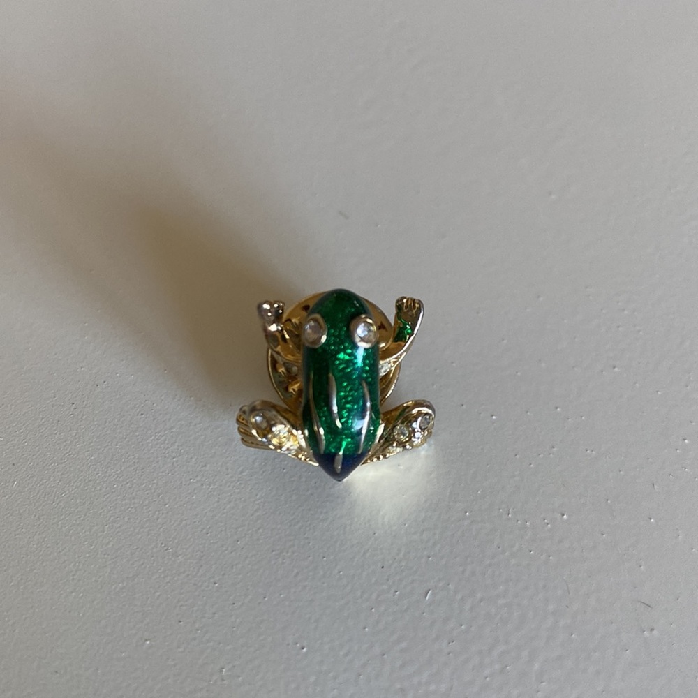 Vintage enamel frog pin
